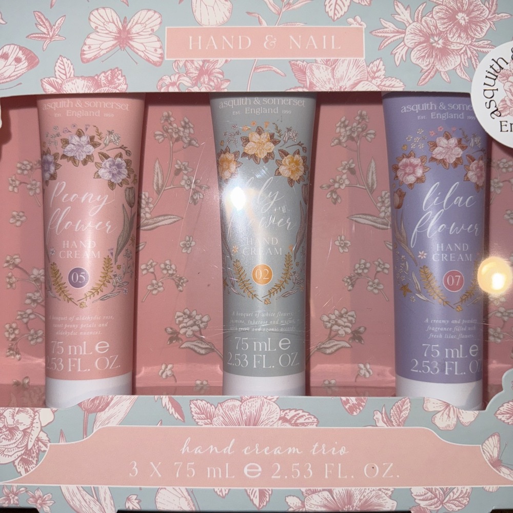 Asquith & Somerset Floral Hand Cream Set | 3pc Gift Box‎ Shea Butter NIB
